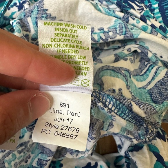 LILLY PULITZER Girls Keep On Trunkin' Elephant Romper in Blue - Picture 9 of 10